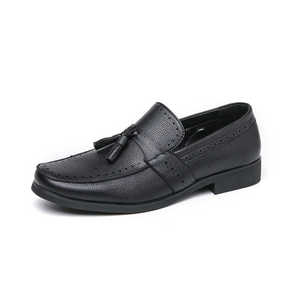 Men's Loafer Tassel Slip-on Business Casual Round Toe Leather Shoes - Image 3