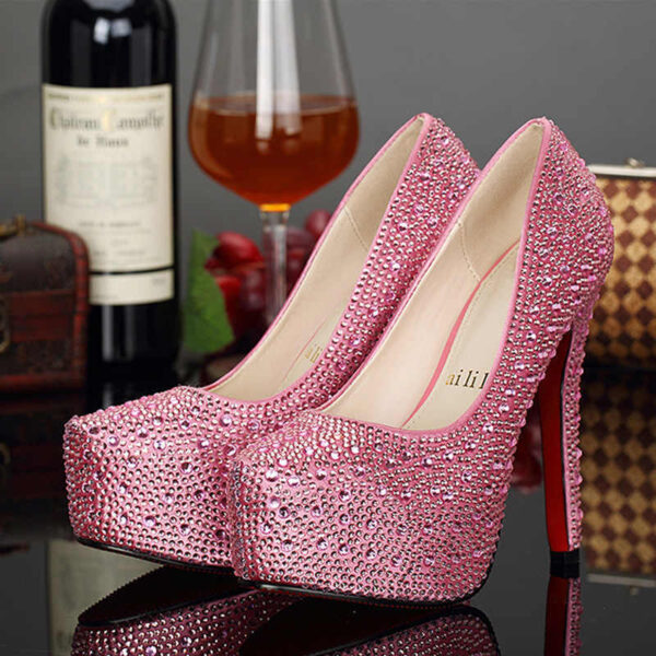 Plus Size Crystal 14cm Super High Heels - Image 2