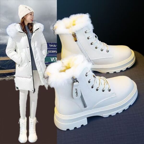 Korean Version Fleece-lined Autumn And Winter High-top Cotton Boots - Image 6