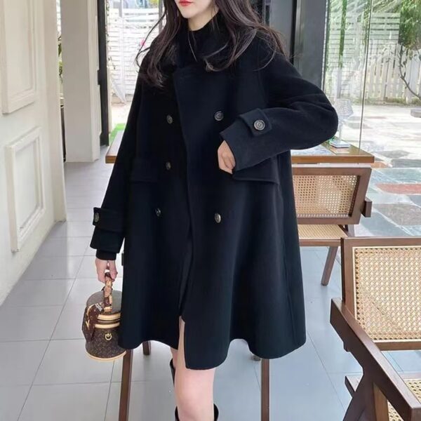 Mid-length Korean Style Doll Collar Autumn And Winter Woolen Woolen Coat - Image 3