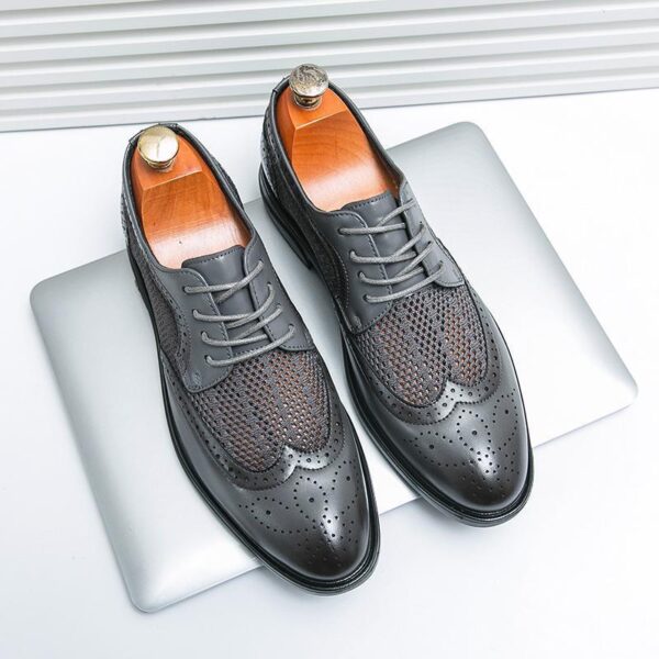 Men's Leather Shoes Breathable Business Formal Wear Round Toe - Image 4