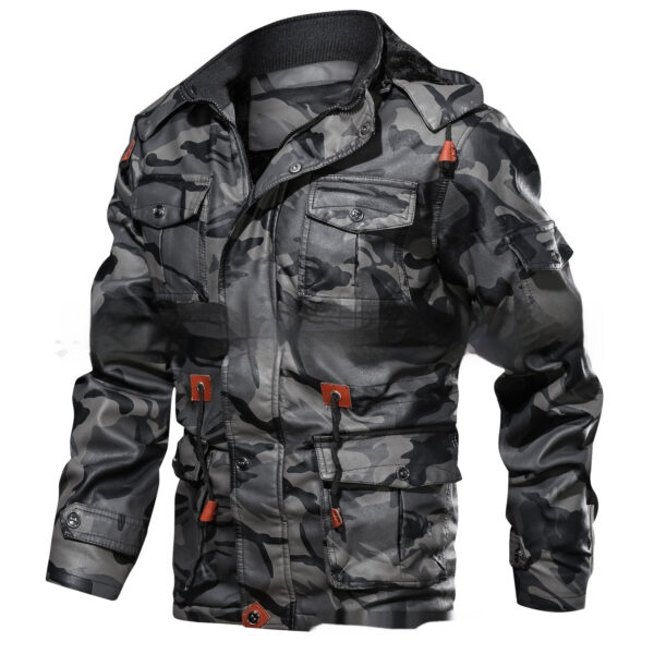 European Size Men's Fleece-lined Thick Mid-length Leather Coat Jackets Winter Fleece Thick Mens Hooded Coats Male Fashion Motorcycle Outwear - Image 2