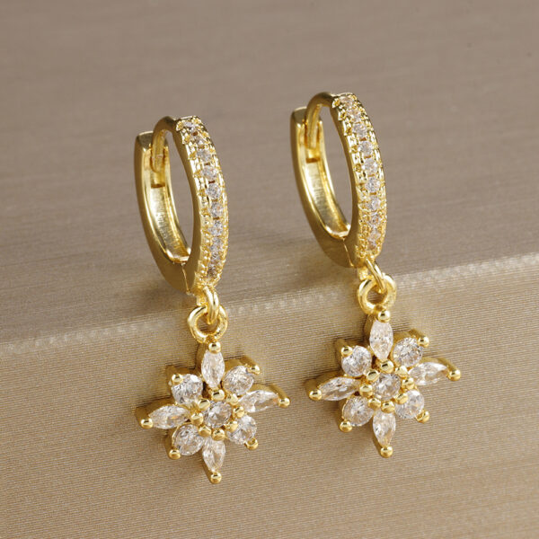 Diamond SUNFLOWER Earrings Fashion Exquisite Women - Image 5