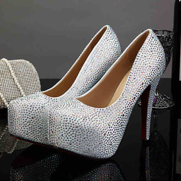 Plus Size Crystal 14cm Super High Heels - Image 5