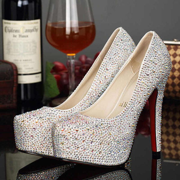 Plus Size Crystal 14cm Super High Heels - Image 8