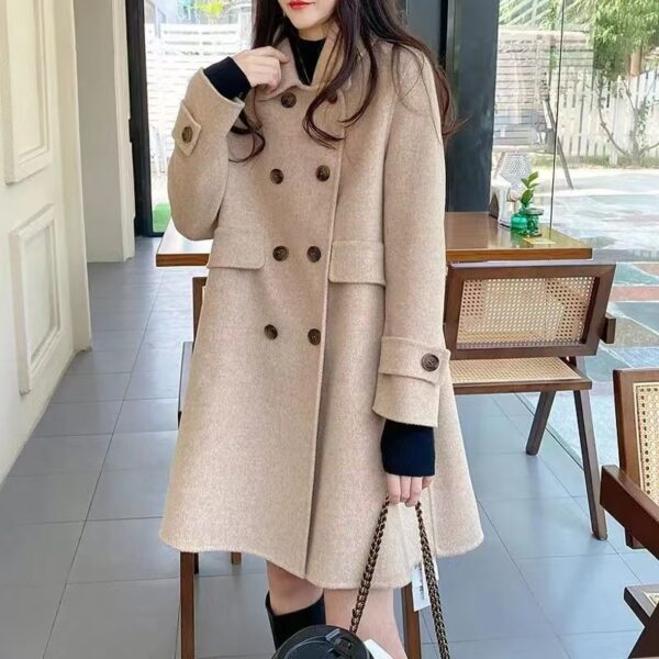 Mid-length Korean Style Doll Collar Autumn And Winter Woolen Woolen Coat - Image 5