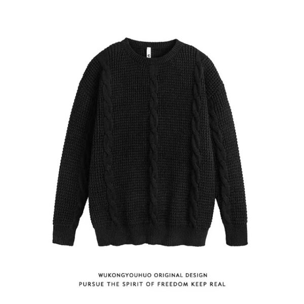 Autumn And Winter Twist Round Neck Sweater Sweater Japanese Retro Simple - Image 3