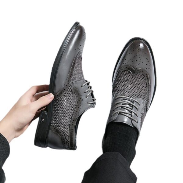 Men's Leather Shoes Breathable Business Formal Wear Round Toe - Image 2