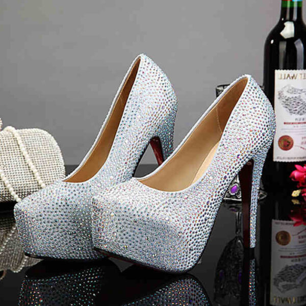 Plus Size Crystal 14cm Super High Heels