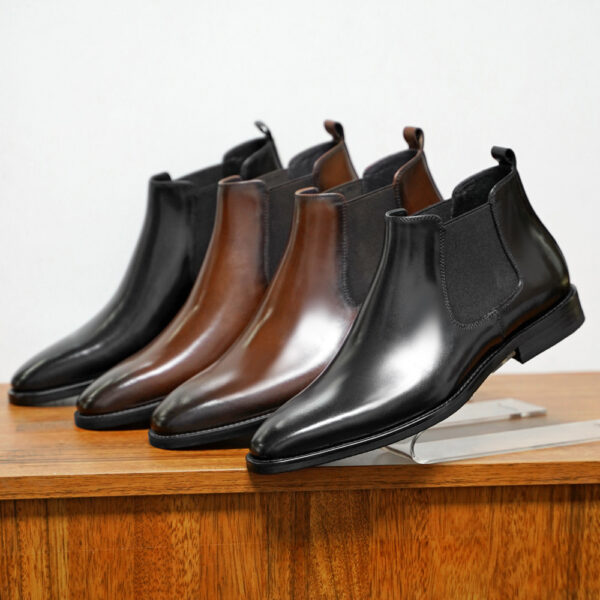 Chelsea Men's Sleeve Vintage Handmade Leather Boots - Image 6