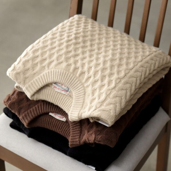 Winter Thickened Knitting Retro Lantern Sleeve Plus Size Loose Casual Sweater - Image 4