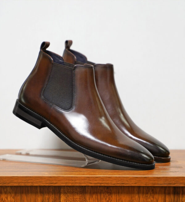 Chelsea Men's Sleeve Vintage Handmade Leather Boots - Image 3