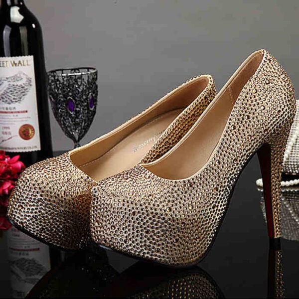 Plus Size Crystal 14cm Super High Heels - Image 7