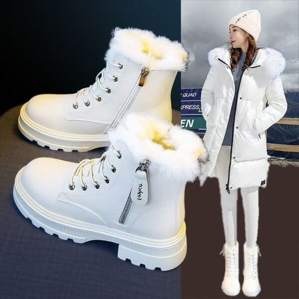 Korean Version Fleece-lined Autumn And Winter High-top Cotton Boots - Image 3