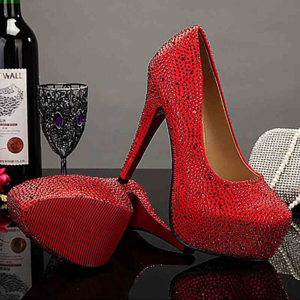 Plus Size Crystal 14cm Super High Heels - Image 9